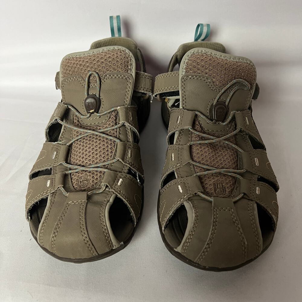 TEVA 4173 Dozier Tan Bungee Cord Shoc Pad Sandals Water Shoes Women’s 9.5